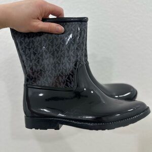 Michael Kors Black and Gray Winter Rain Boots